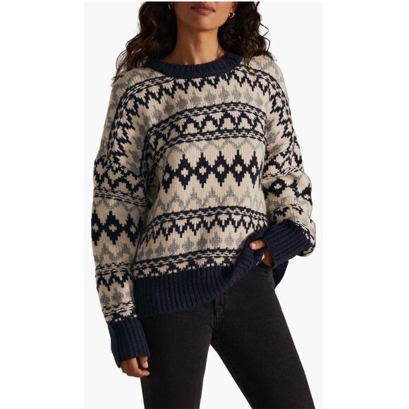 Favorite Daughter Sweater & Hat Set, Blue-Grey Fair Isle, NWT, Size M - Picture 3 of 10